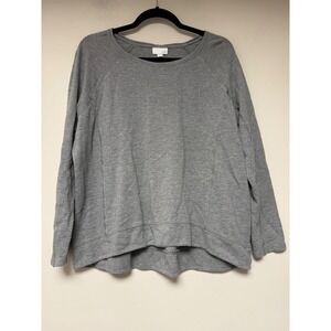 JJill Womens Gray Long Sleeve Raglan Sweatshirt Top Size L